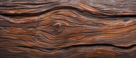 Close-up photo shows intricate wood grain, wavy patterns, and a prominent knot, evoking a sense of history and age through artistic swirls and textures.
