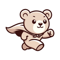 Obraz premium cute bear hero icon character