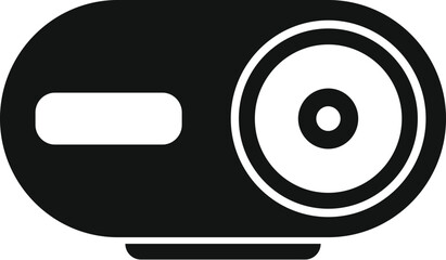 Modern video projector icon, simple black style