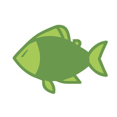 Eco-conscious Vector Icon: Minimalist Fish Design with Clean Lines and Shapes, Symbolizing Environmental Harmony and Preservation of Aquatic Ecosystems.