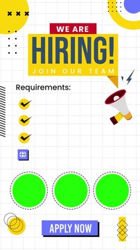 Animated Hiring Social media template story job vacancy recruitment