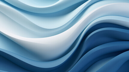 Fototapeta premium Abstract Wave Pattern in Shades of Blue and White, Smooth Curved Lines Creating a Flowing Ocean-Like Design, Modern Minimalist Background Ideal for Graphic Design and Digital Art