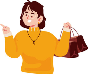 woman cartoon character modern style avatar