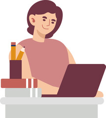 woman cartoon character modern style avatar