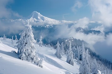 Obraz premium Northwest Recreation: Mount Hood, America's Arc in the Cascade Range of Oregon