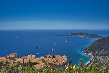 Obraz premium top of eze village with coastline view in Eze village, France