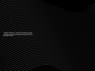 Abstract futuristic dark black background with modern design. Realistic 3d wallpaper with luxurious flowing lines. Elegant background for posters, websites, brochures, cards, banners, apps, etc.