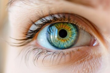 Close-up of a human eye showing intricate iris and details
