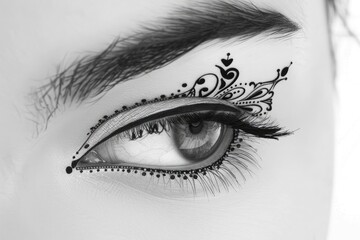 Obraz premium Close-up of a human eye showing intricate iris and details