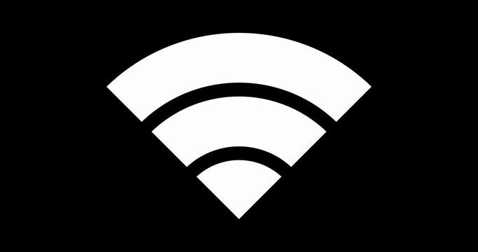 Wi-fi connection variation animation. Alpha channel. icon, rss, symbol, internet, web, wifi, button, wireless, communication, sign, news, network, computer, illustration, design, technology, connectio