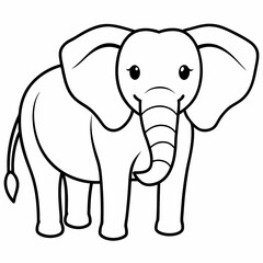 Fototapeta premium Elephant Silhouette Vector Illustration