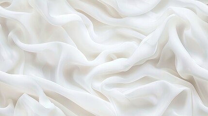 Fototapeta premium Smooth white silk cascades softly, creating gentle waves and reflections in a sophisticated atmosphere SEAMLESS PATTERN