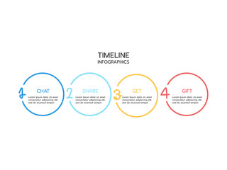 Business Infographic template. Concept thin line design with numbers 4 options or steps. Can be used for process diagram, presentations, workflow layout, banner, flow chart, info graph.