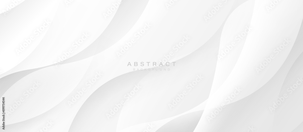 Poster Abstract background with white wavy lines. Modern clean minimal trendy lines pattern horizontal. Vector illustration