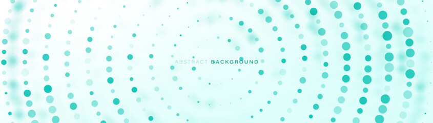 Abstract green circle halftone background. Futuristic digital high-technology pattern. Vector illustration