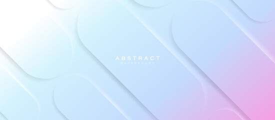 Abstract transparency geometric corner lines on white, blue and pink background. Modern minimal trendy lines pattern horizontal. Vector illustration