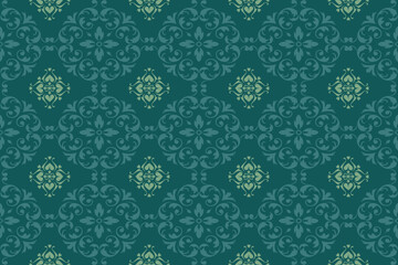 Oreintal Flora Damask Seamless pattern  embroidery, Indian style.  art ornament print.Design for carpet, cover.wallpaper, wrapping, fabric, clothing