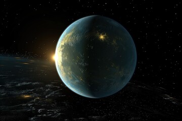 Fototapeta premium Habitable exoplanet, based on the latest astronomical discoveries.