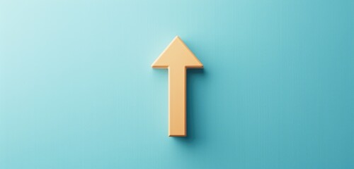 Ascending Business Success - 3D Minimal Arrow Symbolizing Progress and Growth