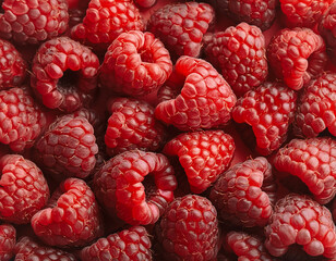 Close-up of ripe raspberries pattern texture background.