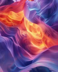 Obraz premium Beautiful Antelope Canyon with smooth lines, a ray of light illuminating colorful walls, soft shadows, digital painting, realistic 3D render