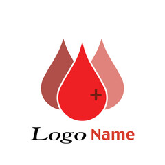 Red blood drop silhouette logo isolated on white background. 