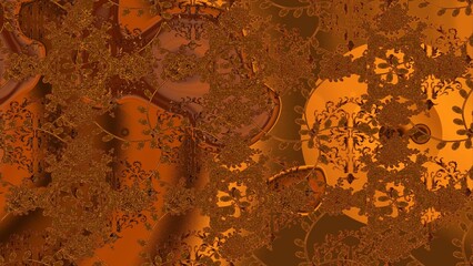 baroque floral seamless pattern in gold over colors