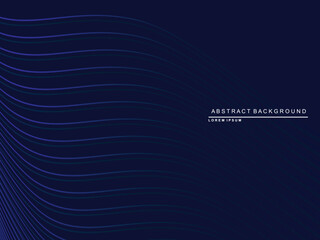Abstract futuristic wave lines background with blue light effect. Modern simple flowing wave shape design. Suitable for covers, posters, websites, brochures, flyers, banners, presentations, etc.
