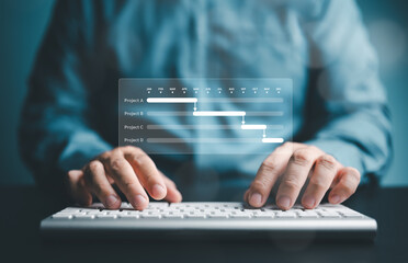 Milestone progress planning, Scheduling and proceeding with task reports. Manager or Project engineer manages construction with Gantt chart schedules. Software app to update or track operation plans.