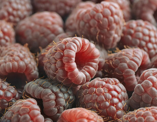 Close-up of ripe raspberries pattern texture background.