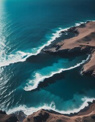 waves crashing on rocks