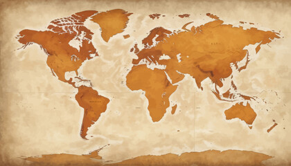 World Map in a Vintage Style