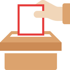 Vote icon. Voting vector illustration. Ballot box on white isolated background. Election business concept.