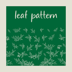 vector cream colored leaf pattern on a green background