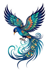 Obraz premium Vibrant Peacock in Flight