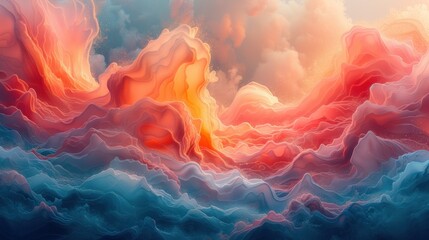 Fototapeta premium Abstract Sky with Vivid Colors and Layered Clouds