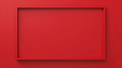 Minimalistic Red Frame on Solid Red Background - Modern Design Banner