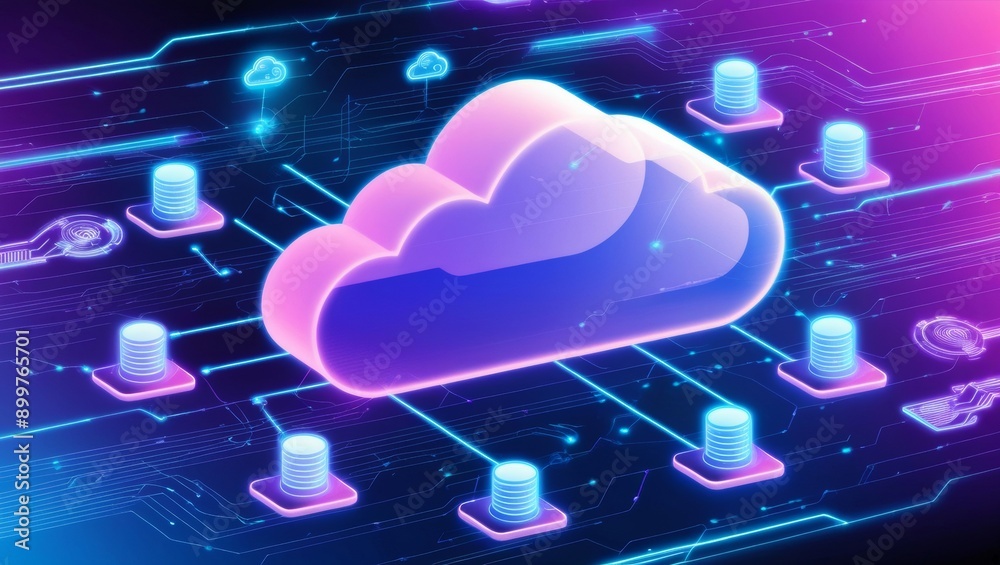 Poster Futuristic Cloud Computing Network with Data Transfer