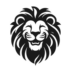 Obraz premium Clean Black and white vector silhouette of a Lion on white background