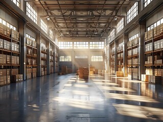 Fototapeta premium Flexible and Scalable Warehouse Shelving Systems for Optimized Storage and Logistics Solutions