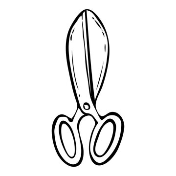 recommend clip art: Garden shears tool hand drawn in doodle style. Hobby gardening. Pruning branches. cutting leaves. Topiary art. Vector line art illustration.