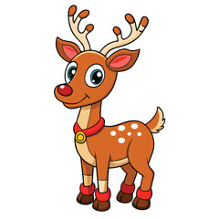 Cute Cartoon Style Baby Reindeer 