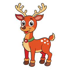 Cute Cartoon Style Baby Reindeer 