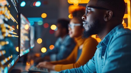 Obraz premium Inclusivity, Programmer with disabilities, augmented reality tools