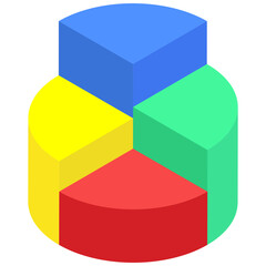 Obraz premium 3d pie chart in Isometric Style