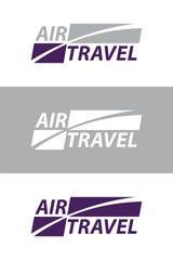 Air Travel Abstract Logo Vector Art Expression with a Diagonally Moving Stroke Indicating Air Plane Movement