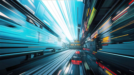 Fototapeta premium Vibrant Science Fiction A vibrant abstract image with a combination of intricate architectural elements, suitable for wallpaper or background, Vibrant Science Fiction,