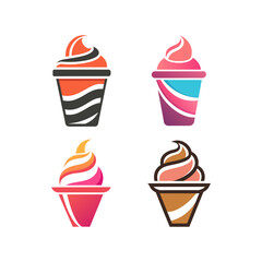 set of ice-cream icon illustration
