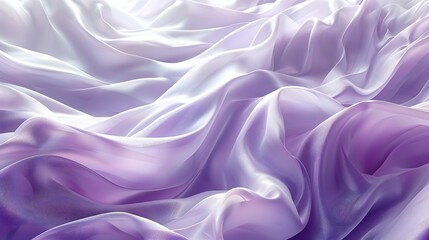 Obraz premium Abstract 3D horizontal waves, heavy cloth flowing, white and violet colors. can be used as texture, desktop background, wallpaper or graphical
