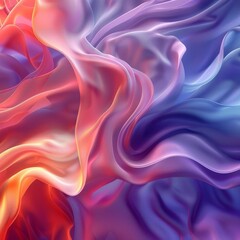 Obraz premium Vibrant abstract colorful silk waves blending red, orange, purple, and blue hues for artistic background or creative design.